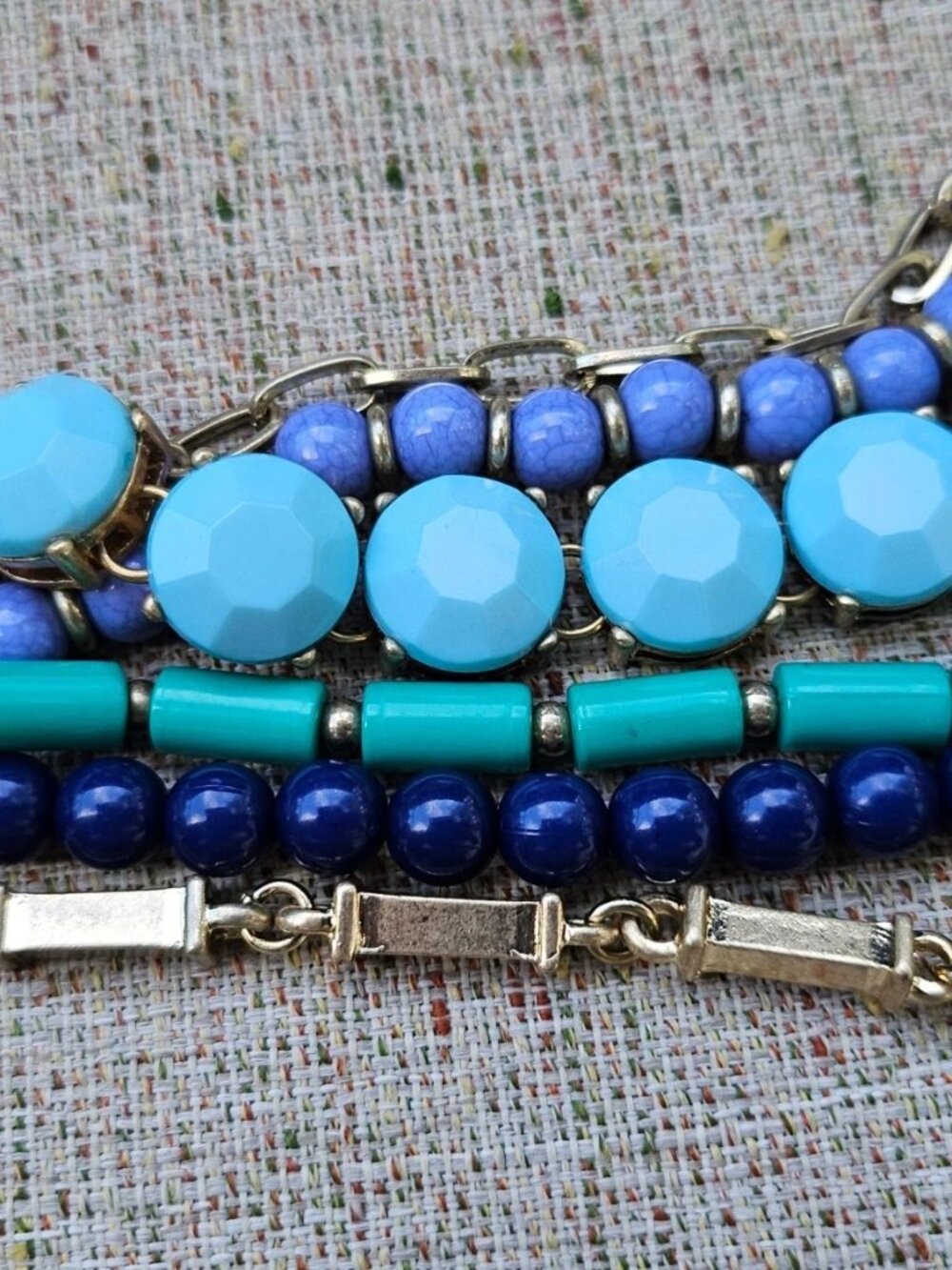 Statement Necklace Beaded Blue/Turquoise Tone Fashion Jewelry Necklace Unbrand - Picture 5 of 8